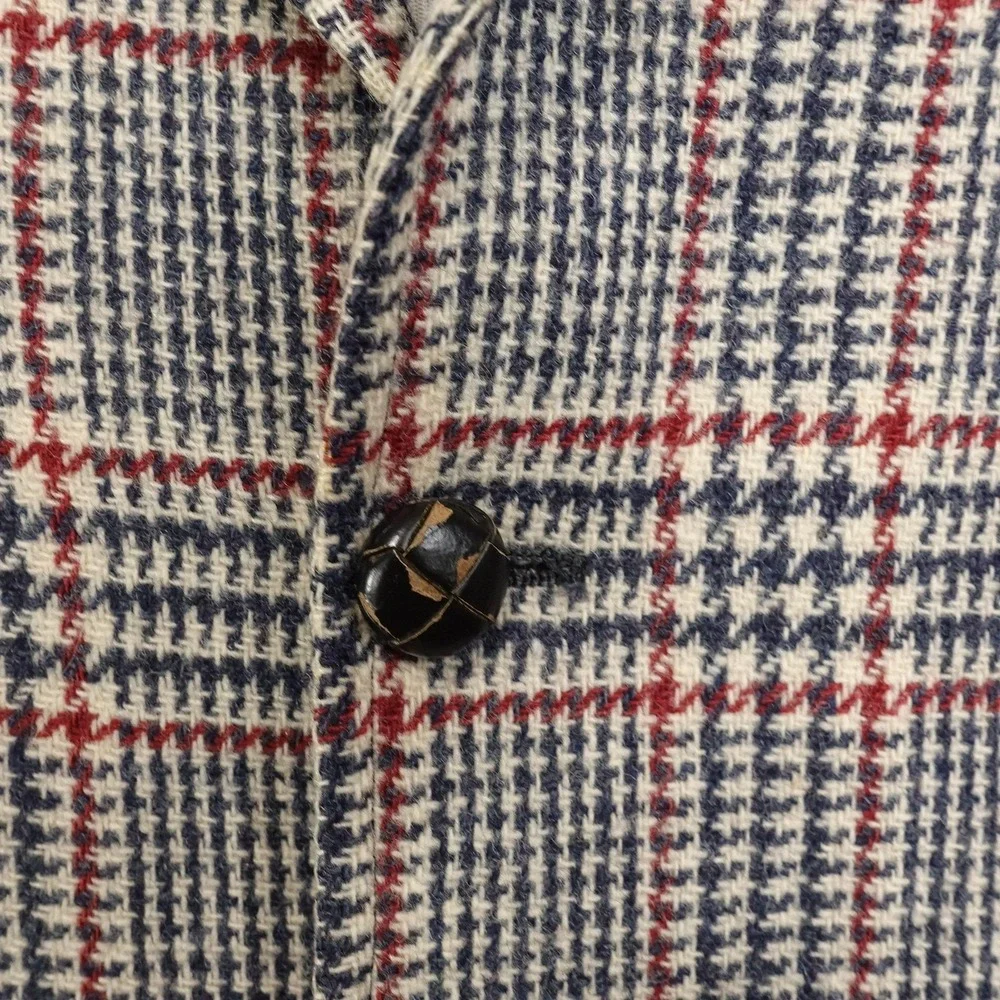 Vintage Jos. A. Bank Sport Coat Mens 40? Wool Plaid Tweed Jacket USA Check